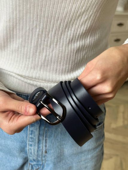 Ремінь шкіряний чорного кольору | Зображення 4