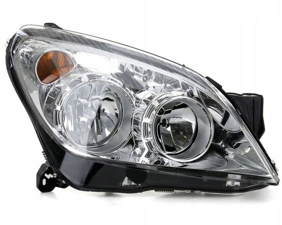 Фара Передняя Opel Astra H 2007-2014 Правая H7/H1, Хром. Рамка, Электро регулировка С моторочиком
