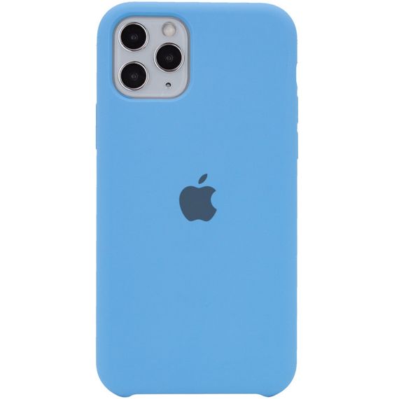 Чохол Silicone Case (AA) для Apple iPhone 11 Pro (5.8") Помаранчевий / Papaya Блакитний / Cornflower