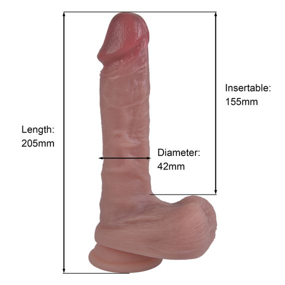 Фалоімітатор - Erospace Natural Play Silicone Dildo D2, 20.6 см Sex Aura | Зображення 8