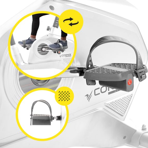 Велотренажер електромагнітний Cornix Amber White/Grey | Зображення 5