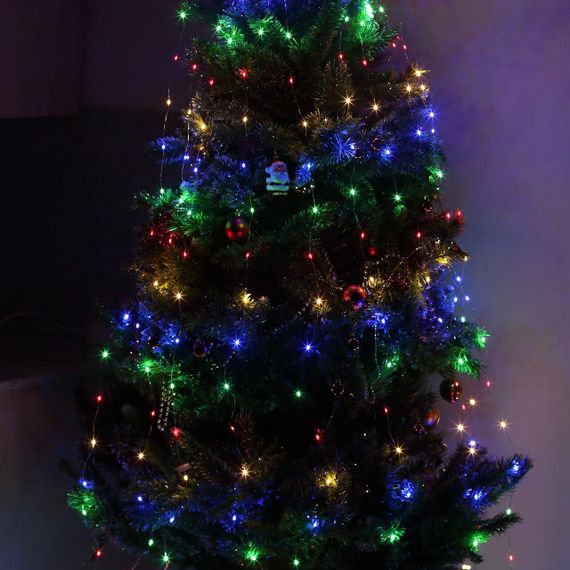 Гірлянда Кінський хвіст від мережі, 2м, 10 ниток, 200 LED, RGB / Світлодіодна новорічна гірлянда на ялинку | Зображення 5