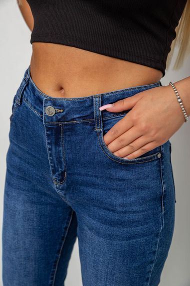 Джинси жіночі однотонні Skinny, колір синій, 244R7217 | Зображення 4