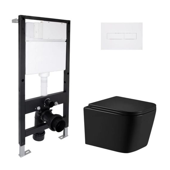 Готовое решение Qtap для ванной комнаты: подвесной унитаз Crow Ultra Quiet 485x340x290 + комплект инсталляции Standard (линейная