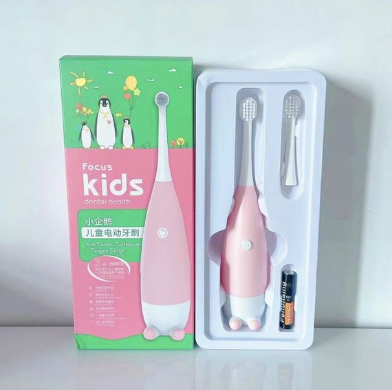 Дитяча електрична зубна щітка Пінгвінчик Focus Kids. Рожева | Зображення 9