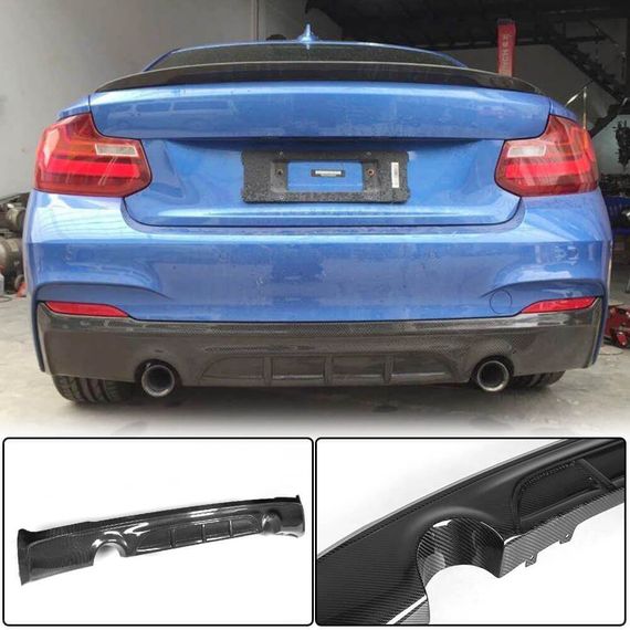 Дифузор заднього бампера V1 (для F22/F23 M-Sport, Карбон) для BMW 2 серія F22/23 2014-2021 рр