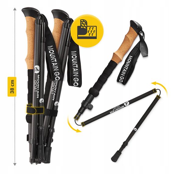 Трекінгові палиці Mountain Goat Active 38-130 см Black (P-5905973404679) | Зображення 1