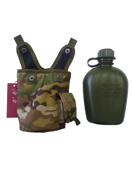 Фляга пластикова 1000 мл хакі в чохлі M&M мультикам (213540) | Зображення 6