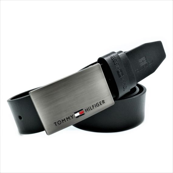Чоловічий шкіряний ремінь Tommy Hilfiger колір чорний brnd-38mm-kit-010 | Зображення 1