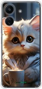 Чохол на Xiaomi Redmi 13C Білий кіт "5646sp-3410-2448"