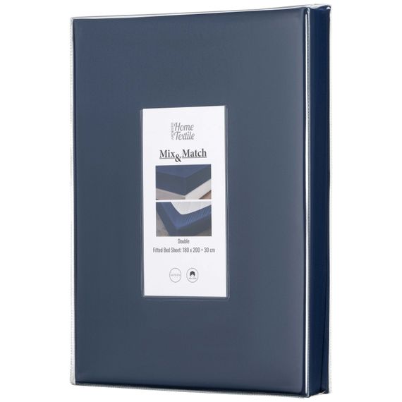 Простирадло на резинці Ardesto Mix&Match, 180x200+30см, 100% бавовна, сатин, синій (ART1820FSN)