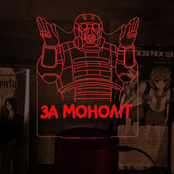 Акриловий світильник-нічник Сталкер За Моноліт червоний tty-n001033