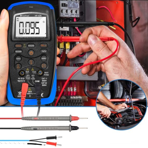 Мультиметр HoldPeak HP-42B цифровой (TrueRMS 6000 отсчетов 600В 10А AC/DC 60МОМ 60mF 200kHz NCV) | Зображення 5