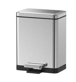 Відро для сміття Koer TC-010315-02 з плавним закриттям, прямокутне, 15 л, нержавійка (KR5603)