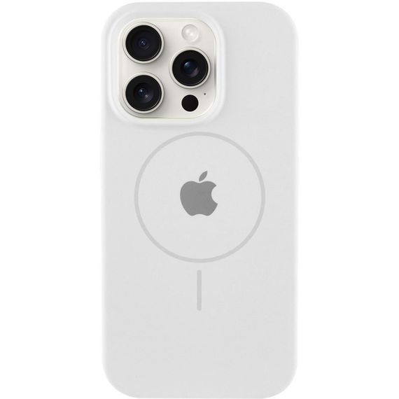 Чохол Silicone Case Full Protective (AA) with MagSafe для Apple iPhone 15 Pro (6.1") Білий / White