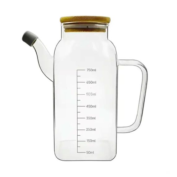 Ємність для олії та оцту з бамбуковою кришкою 750 мл HP-34-1