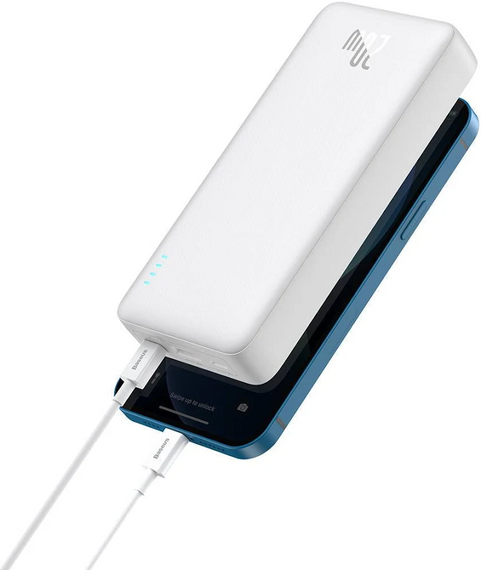 Павербанк Baseus Airpow 20000 mAh, швидка зарядка 20W QC3.0 PD3.0, USB + Type‑C, білий | Зображення 5