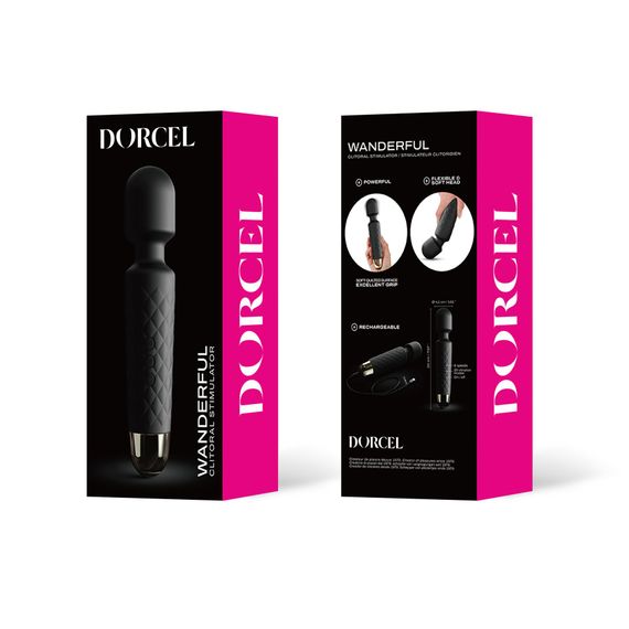 Мінівібромасажер Dorcel Wand Wanderful Black потужний, водонепроникний, 18 режимів роботи | Зображення 4