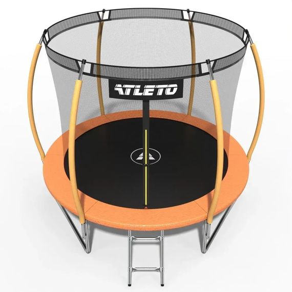 Батут дитячий Atleto 252 см із захисною сіткою і драбиною для дому та дачі жовтогарячий 42400467 | Зображення 1