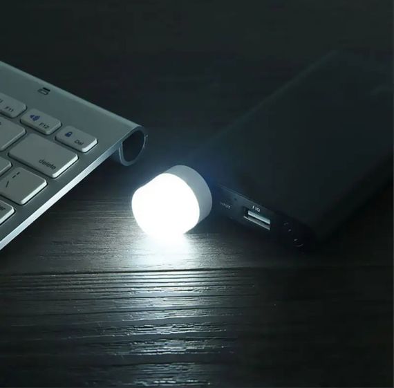 Портативная USB светодиодная лампа-ночник с белым (6500 К) светом, работает от Power Bank и др. гаджетов 5В | Зображення 2