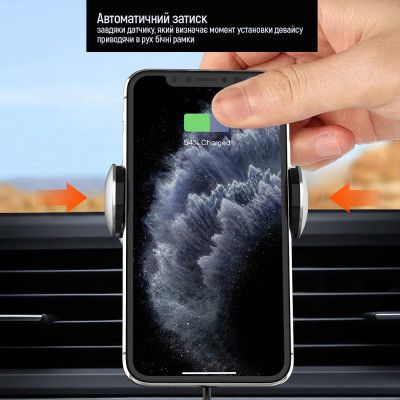 Универсальный автодержатель ColorWay AutoSense Wireless Charger 2 15W Black (CW-CHAW036Q-BK) | Зображення 4