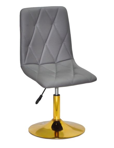 Стул Melvin (Fred) GD-Base, на золотой круглой ноге-опоре, с регулировкой высоты, мягкое сиденье экокожа цвет серый 701 | Зображення 5