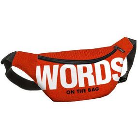 Сумка на пояс бананка Bumbag Words on the bag 27x16 см (BB_18J042_BL_BL)