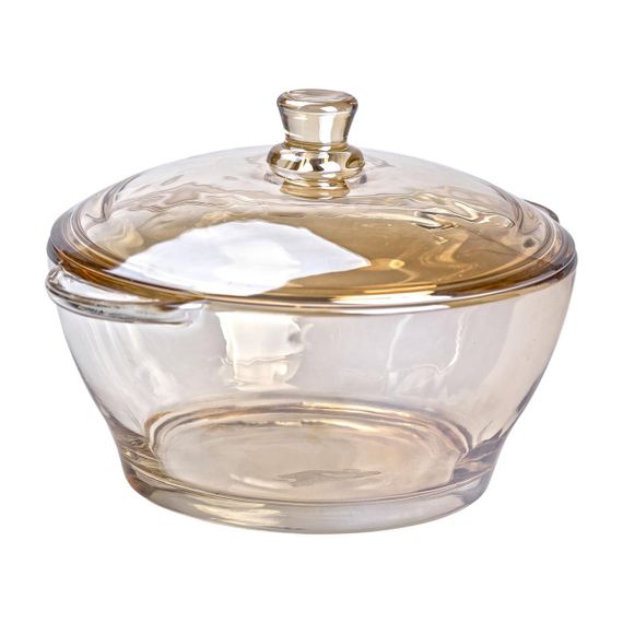 Супница с крышкой стеклянная Ø 15.5 см бульонница 1 л для горячих блюд HP-YH-5 | Зображення 2