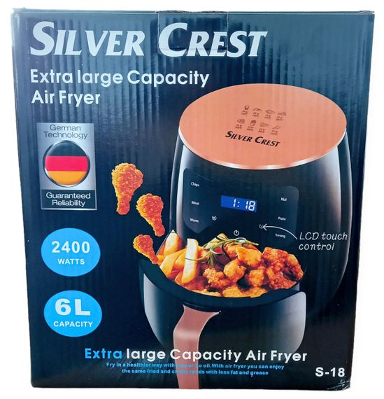 Аэрогриль фритюрница мультипечка на 6 литров 2400 W Silver Crest S-18 сенсорная | Зображення 9