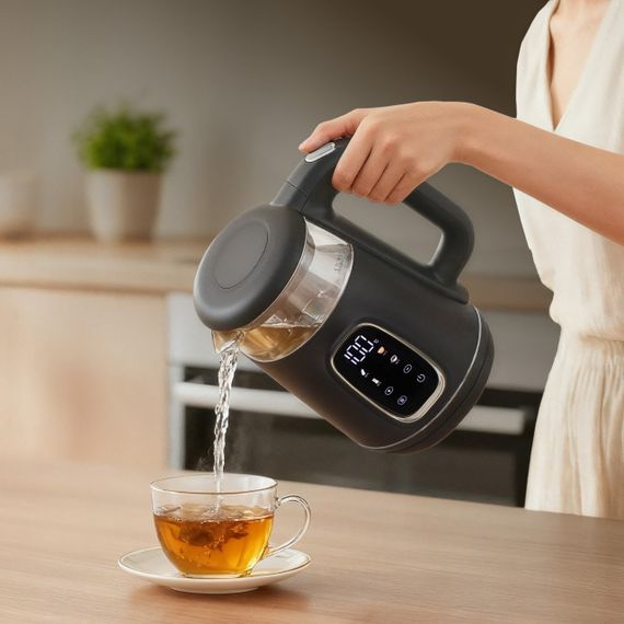 Електрочайник cкляний Adler AD 1305 сірий 1,7 л, 2200 Вт, з регулюванням температури | Зображення 8