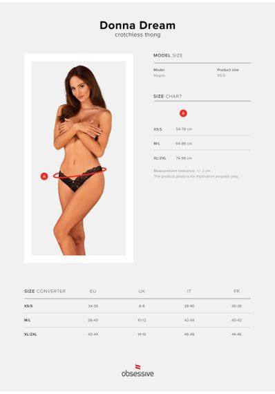 Трусики, Donna Dream crotchless thong Obsessive XS/S | Зображення 8