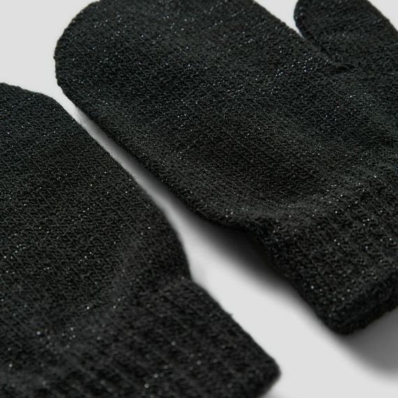 Дитячі демісезонні в'язані рукавиці для дівчаток Name It One size 2-6р Чорні (25091736) | Зображення 2