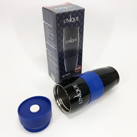 Термокухоль UNIQUE UN-1073 0.38 л, Термос з нержавіючої сталі металевий. Колір: синій | Зображення 2