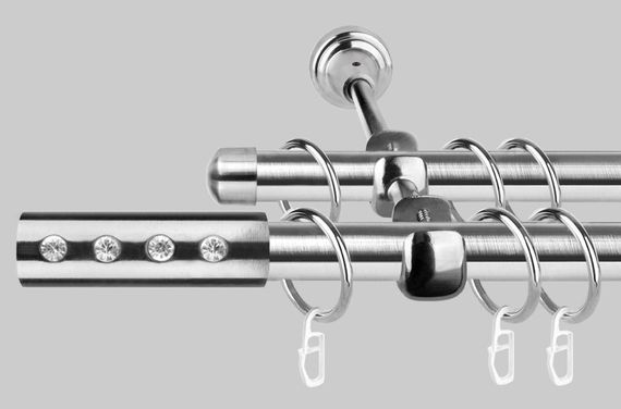 Карниз для штор дворядний металевий 19 мм, Алюр Сталевий 240 див.