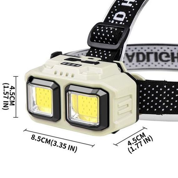 Led headlamp налобний ліхтар HX-816S 2COB(white+red), Потужний акумуляторний налобний ліхтарик KO-75 | Зображення 8