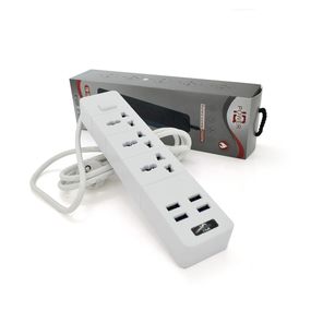Мережевий фільтр ТВ-Т08, 3 розетки + 4 USB, 2 м, перетин 3х0,5мм, 2500W, White, Box
