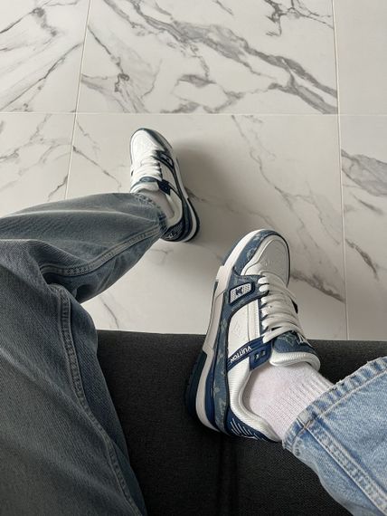 Кросівки Lou1is Vu1it1ton Trainer White Blue 10006 | Зображення 8