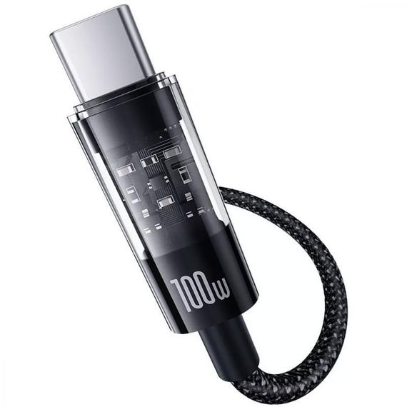 Дата кабель Baseus Gem Fast Charging Type-C to Type-C 100W (1m) (P10373000111) Cluster Black | Зображення 2