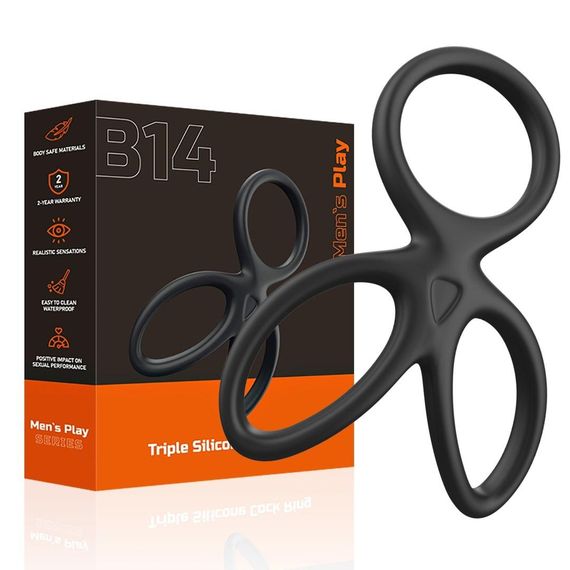 Ерекційне кільце - Triple Silicone Cock Ring Erospace Men’s Play B14 Sex Aura