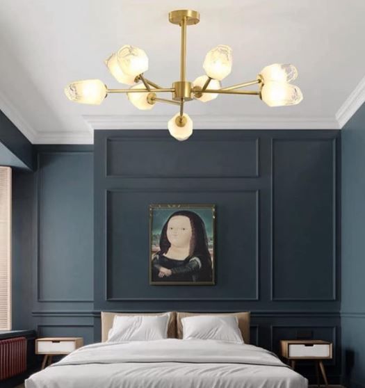 Люстра стельова на 12 лампочок 26601 Золото 35-45х110х110 см. | Зображення 1