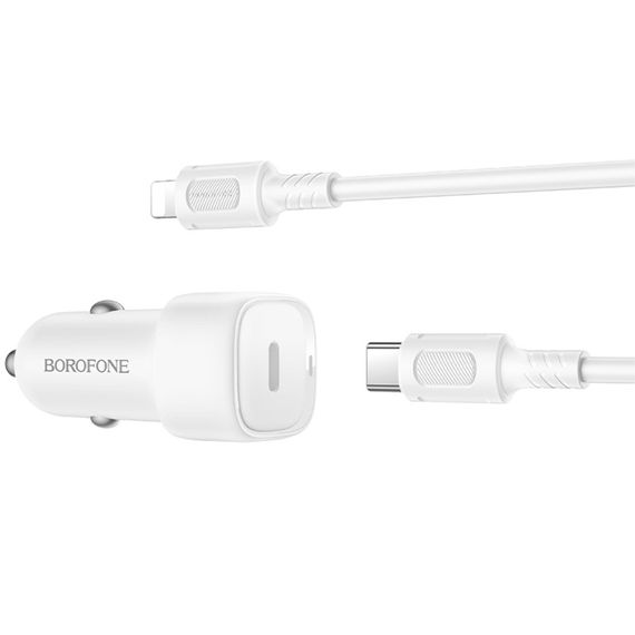 АЗУ Borofone BZ34A Cloud PD20W (1USB-C) + кабель Type-C to Lightning White | Зображення 3