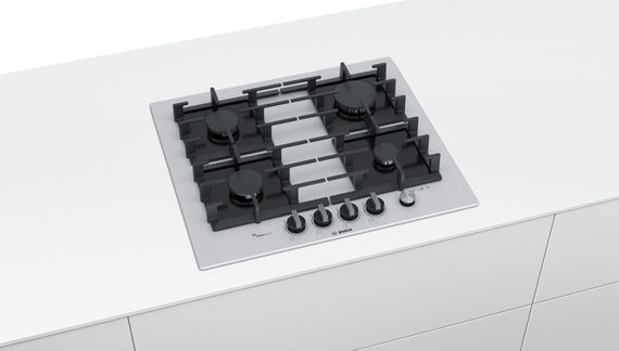 Встраиваемая газовая поверхность Bosch PPP6A2M90R - Ш-60см./4 конфорки/белая с черным (PPP6A2M90R) | Зображення 4