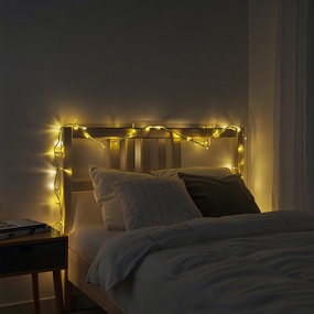 Новорічна кімнатна гірлянда нитка 6 м 50 LED білий провід Жовтий W50LED6MWY