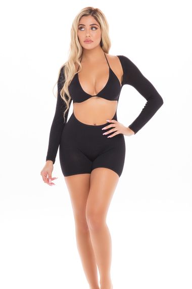 Комплект KNOCKOUT 2PC PLAYSUIT SET BLACK, OS Sex Aura