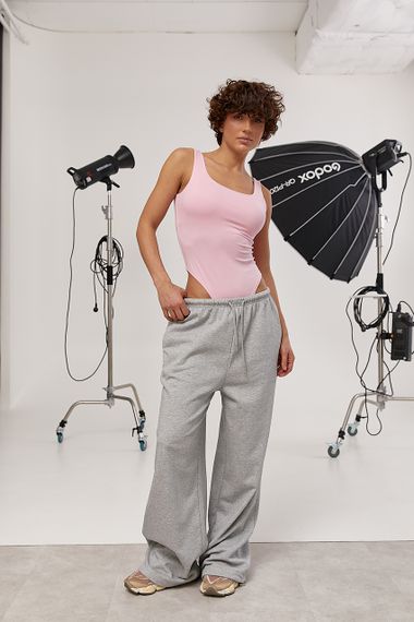 Жіноче однотонне трикотажне боді - рожевий цвет, ONE SIZE (є розміри) | Зображення 2