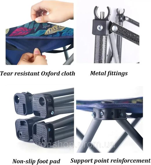 Стіл + 2 стільці STD-02 стіл складаний прямокутний коричневий, (Д530 * Ш550 * В500мм), стільці метал + тканина (40 * 40 * 35), | Зображення 4