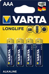 Батарейка VARTA LONGLIFE AAA BLI 4 ALKALINE (04103101414)