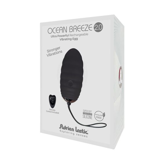 Віброяйце Adrien Lastic Ocean Breeze 2.0 Black з пультом ДУ для вагінальної стимуляції, 10 режимів вібрації, водостійке IPX4 | Зображення 4