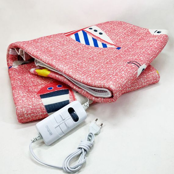 Электропростынь 150х120 см теплая электро простыня одеяло с подогревом красный CI-45 | Зображення 2