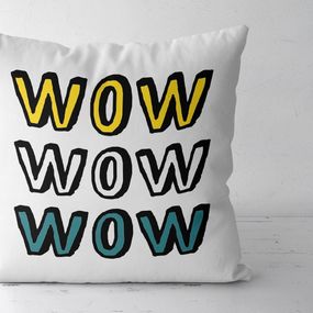 Подушка габардинова з принтом Wow wow wow 50x50 (5P_CASA032)